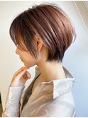 透明感♪髪質改善カラー小顔艶感前下がりショートレイヤー