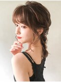 編み込みヘアアレンジ秋ゆるふわ巻きパーティー#01af1017