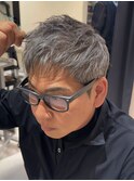 50代40代白髪ぼかしシルバーメッシュバレイヤージュ