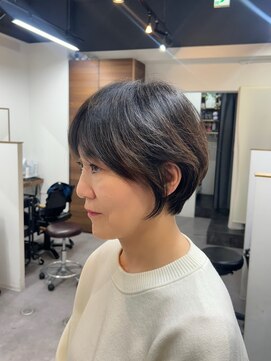 ファーストステップ 表参道(FIRST STEP) 韓国風ミニボブタンバルモリ切りっぱなしボブ前髪あり小顔ボブ