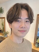 ルードノエル(Rue de noel)&nbsp;メンズパーマニュアンスパーマ毛流れショート束感ヘア