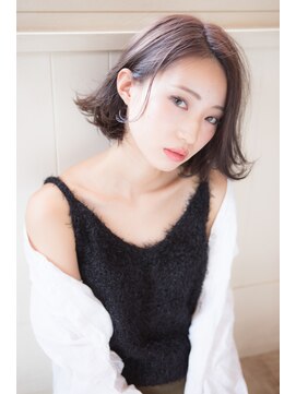 シャイン ヘア ブレンド 二子玉川(Shine hair blend) 【二子玉川】丸みショート無造作カールボブディイルミナカラー25