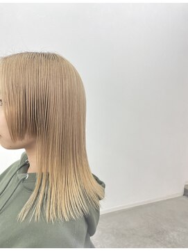 ケプカ(KEPKA) 切りっぱなし ロブ ハイトーン ミルクティー