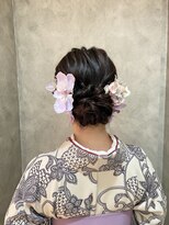 アップヘア　シニヨンアレンジ　袴ヘア　お呼ばれ