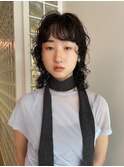 デジタルパーマレイヤーカット顔周り前髪ショートボブ/千葉