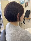 癖毛さんショートヘア透明感カラー　くせ生かし