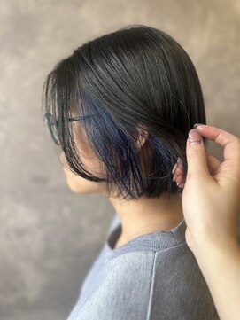 ザ ラブズ ラフズ ヘアー 本店(the loves laughs hair) ボブ/ダブルカラー/インナーカラー/ブルーグレー