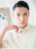 立ち上げ七三分けアッシュブラッククロップg戸田公園