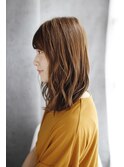 夏美髪質改善アプリコットオレンジハイライトカラーくびれヘア20