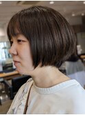 マロンベージュのショートボブ！