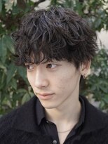 レタッチバイフィフス(RETOUCH by fifth)&nbsp;原宿波巻きパーマメンズマッシュセンターパートスパイラルパーマ