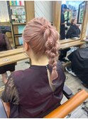 編み込みヘアアレンジ