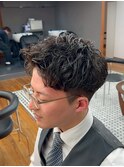 表参道駅MEN’S/ニュアンスパーマ/刈り上げセンターパート