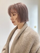 ニール 名古屋 伏見 丸の内(NEELU)&nbsp;【NEELU_misa】ピンクベージュ ミニボブ ボブレイヤー