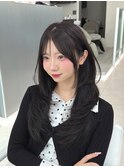 暗めグレージュ/ハッシュカット/顔まわりカット
