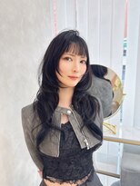 アロン(ALLON) 透け感ブラックの韓国風レイヤーロング