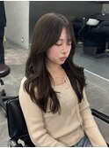 韓国レイヤーカット/顔周り/オリーブベージュ/【古荘竜生】