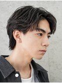 心斎橋フェザーパーマ毛流れセンターパートカルマパーマ強め40代