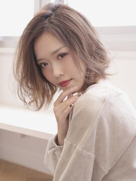 アグ ヘアー ブレス 小比内店(Agu hair bless) ふんわり透明感の外ハネ×ミディ