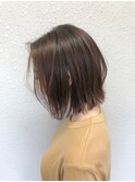 シアーベージュ×切りっぱなしボブ♪