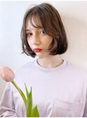 ワンカールボブ_カーキグレージュマッシュショート_8369