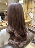 ブリーチ1回　ミルクティーベージュカラー