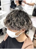 エンドカラー×波巻きパーマ