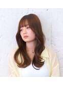 小顔ミディ/S字ウェーブ/韓国ヘア/前髪カット/髪質改善