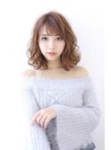 オリーブカラーハイライトカラー小顔セミウェットウェーブ