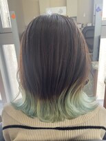 ジエクト カナウ(The Ect canow)&nbsp;裾カラーボブ/ミントグリーン/グラデーションカラー