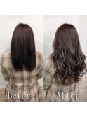ナチュラルハイライトカラー#シールエクステ#大人巻き#名古屋