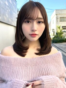 ミラリー トウキョウ(Mirareee Tokyo) 20代30代40代◎前髪パーマグレーベージュレイヤーロング黒髪