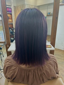 ヘアリゾート リノ(Hair resort Lino) 『ブリーチ×2回+紫カラー』