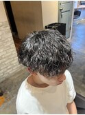 波巻きパーマ