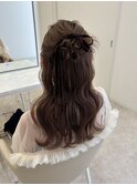 ふわふわカチモリハーフアップ