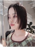 天神大名顔周りレイヤーカットミディアムボブタッセルボブ今泉