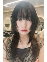 アンフィグ 吉祥寺(anfig)&nbsp;ウルフ/レイヤー/ハッシュカット/グレージュ/フェイクブラック