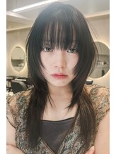 アンフィグ 吉祥寺(anfig)&nbsp;ウルフ/レイヤー/ハッシュカット/グレージュ/フェイクブラック