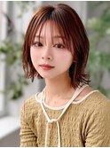 《Agu hair》外ハネボブ×メルティブラウン
