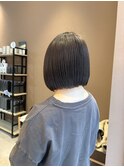 髪質改善黒髪　ボブ　20代　乾かすだけでまとまる