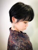 ライフ 住道店(Lyfe)&nbsp;大人女性に似合う黒髪丸みショートボブ前髪カットハッシュカット