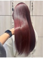アース 会津若松店(HAIR&MAKE EARTH)&nbsp;ツヤ感レッドブラウン×ロングストレート