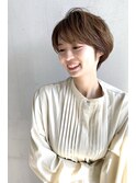 大人可愛いショートボブ小顔ひし形丸みボブ20代30代40代錦糸町d