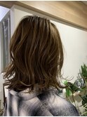 20代30代40代大人ノーブルナチュラルくせ毛風ニュアンスセミディ