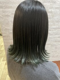 ヘア デザイン クランプ フロント(Hair Design CLAMP front) くすみグリーン　グラデーション