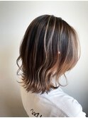 20代/30代/40代 脱白髪染めコントラストハイライト