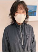 20代30代くせ毛風パーマミディアムレイヤーパーマ