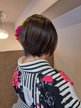 ヘアサロンアンドヘアメイクディー(hair salon hair make D) 仙台D 着付け×ヘアセット×ショートボブ大正浪漫アレンジstyle