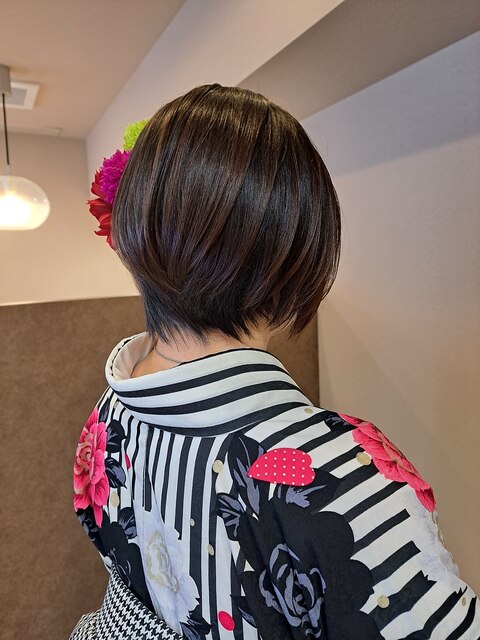 仙台D　着付け×ヘアセット×ショートボブ大正浪漫アレンジstyle