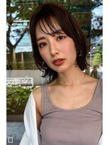 ハバナ 渋谷(HAVANA) 20代30代大人可愛いグレージュカラー斜めバングショートボブ